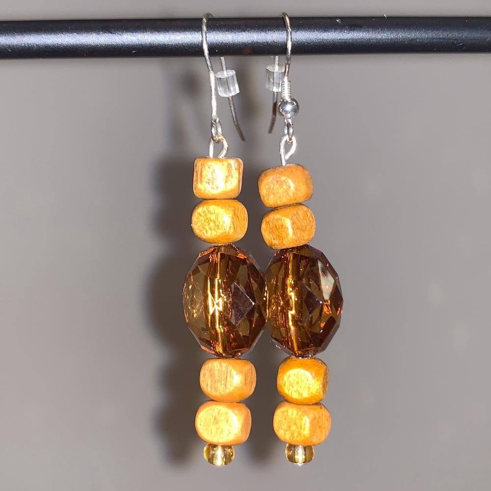 Wood & Shimmer Earrings